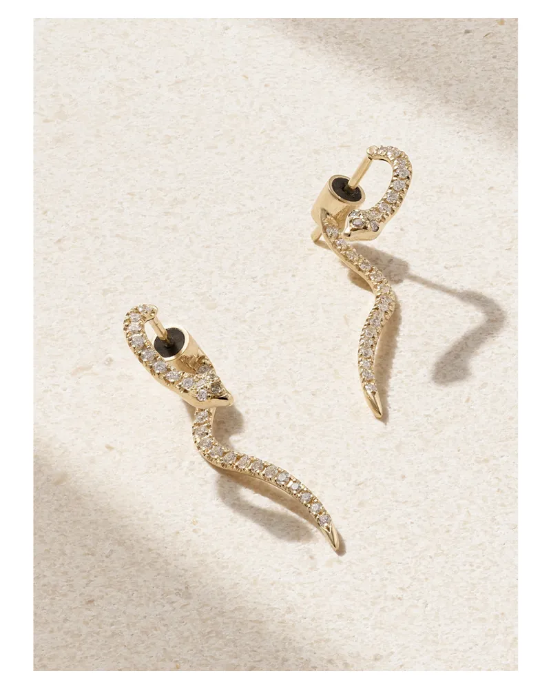 Ileana Makri Boa Ohrringe Aus 18 Karat Gold Mit Diamanten Gold