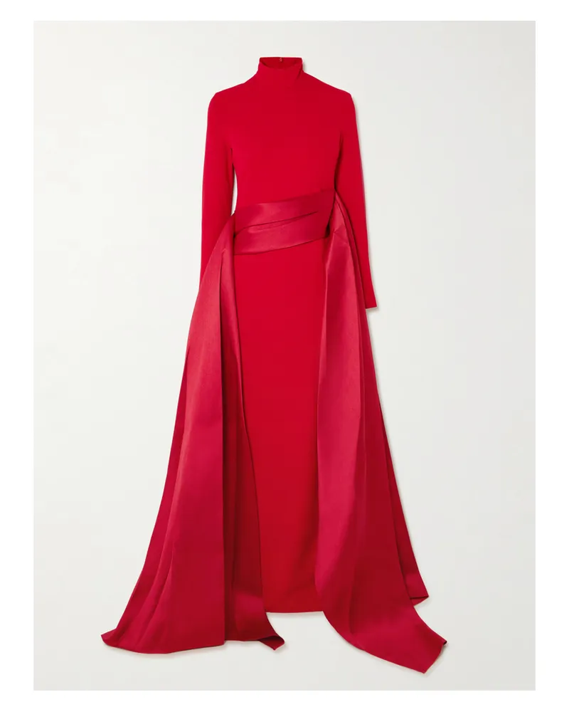 Solace London Olivia Robe Aus Crêpe Und Glänzendem Twill - Rot Rot