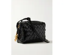 Mini Loop Intrecciato Leather Shoulder Bag - Black