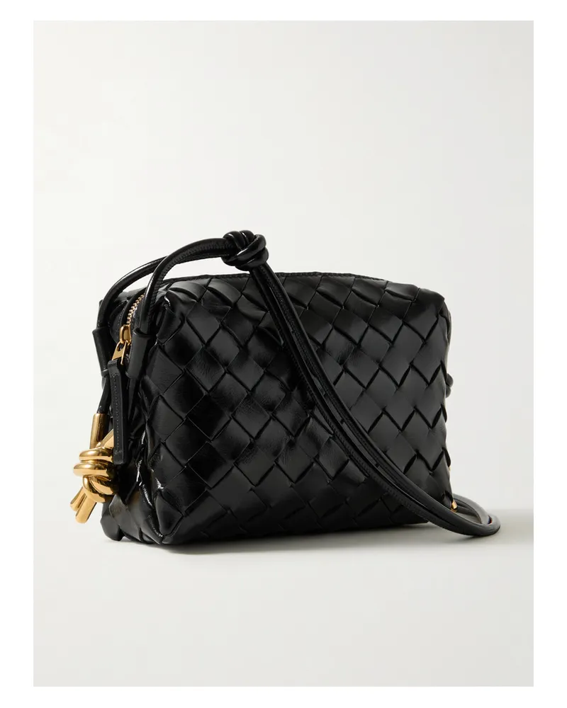 Bottega Veneta Mini Loop Intrecciato Leather Shoulder Bag - Black Black