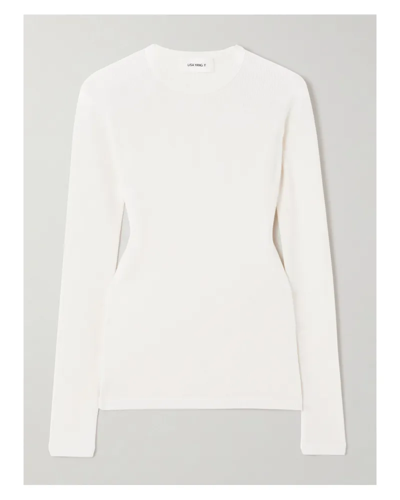 Lisa Yang Vivian Cotton And Cashmere-blend T-shirt - Neutrals Neutrals