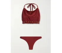 Aster Embellished Bikini - Burgundy