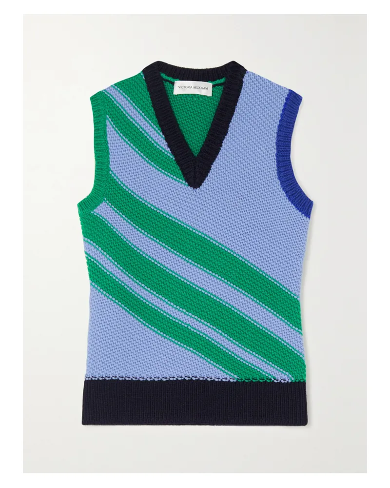 Victoria Beckham Ärmelloser Pullover Mit Streifen - Grün Grün