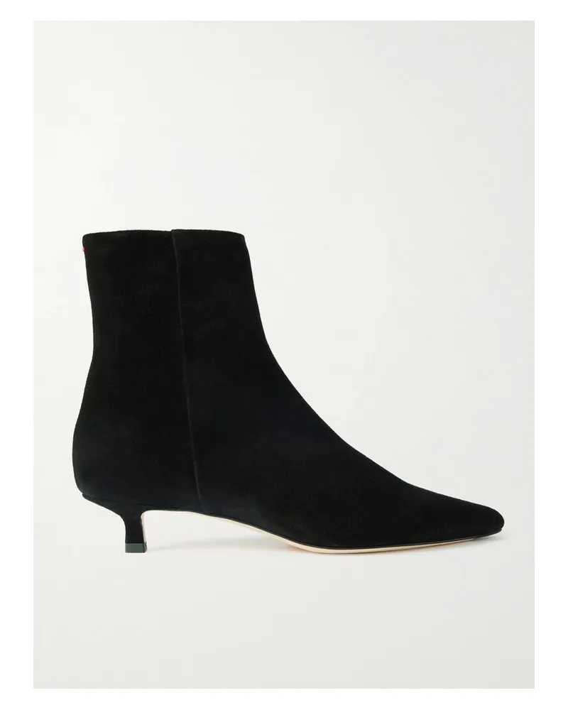 aeyde Sofie Ankle Boots Aus Veloursleder - Schwarz Schwarz