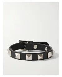 Valentino Garavani The Rockstud Armband aus Leder Schwarz