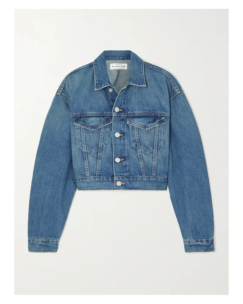 SLVRLAKE Net Sustain Verkürzte Jeansjacke Aus Bio-denim - Blau Blau