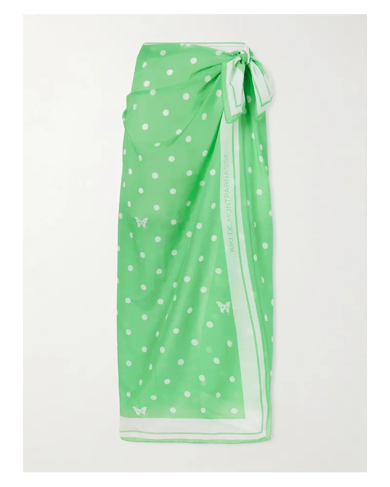 Kiki De Montparnasse Kiki Printed Cotton And Silk-blend Pareo - Green Green