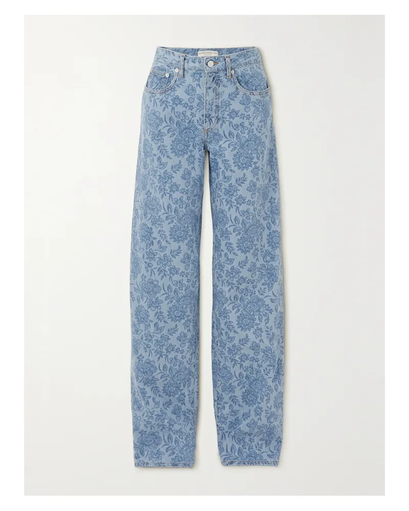Alessandra Rich Jeans Mit Weitem Bein Und Blumenprint - Blau Blau