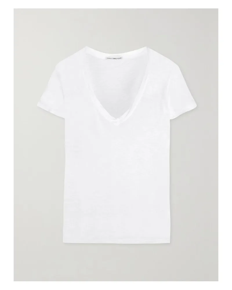 James Perse Casual T-shirt Aus Flammgarn Aus Baumwolle - Weiß Weiß