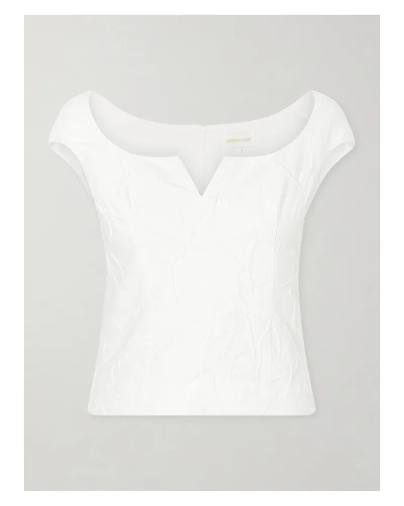 SHUSHU/TONG Crinkled Cotton-blend Top - White White