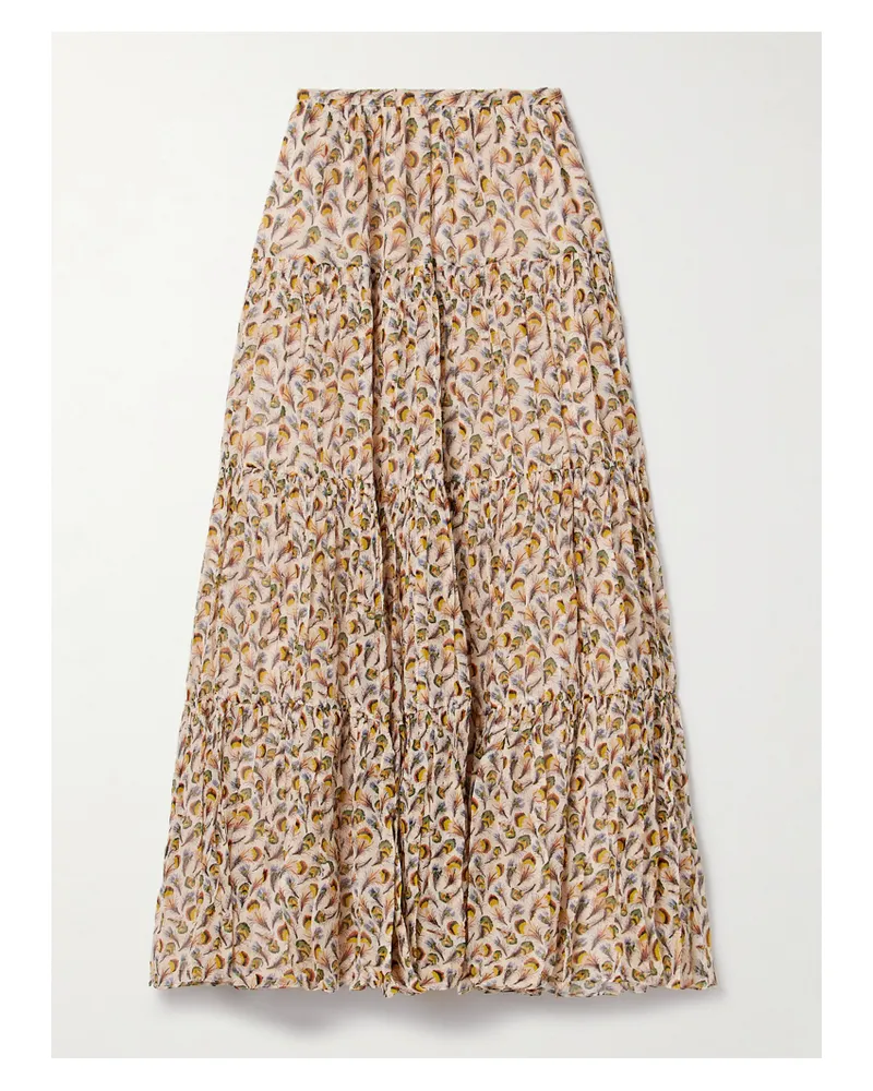 Ulla Johnson Gaelle Maxirock Aus Bedrucktem Seidenkrepon - Creme Creme