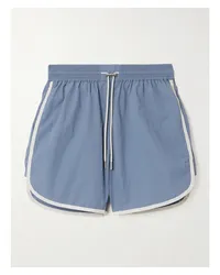 Varley Harmon Zweifarbige Shorts aus Shell Blau