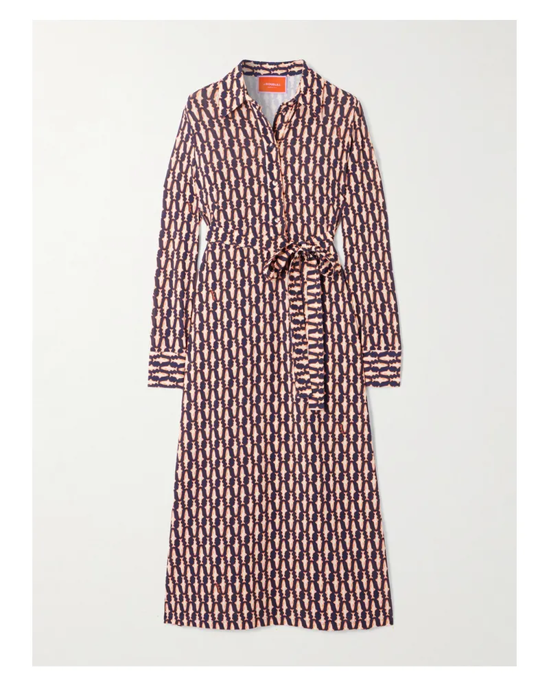 La DoubleJ Perry Street Midi-hemdblusenkleid Aus Bedrucktem Jersey - Mehrfarbig Mehrfarbig