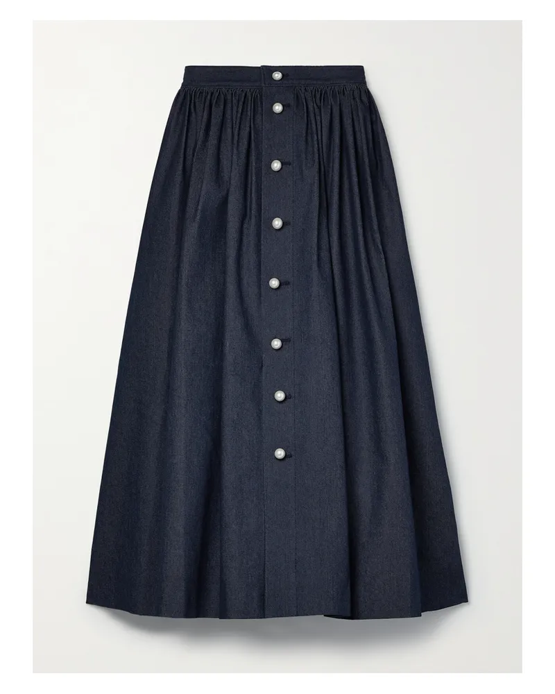 Adam Lippes Midirock Aus Twill Aus Einer Baumwollmischung - Blau Blau