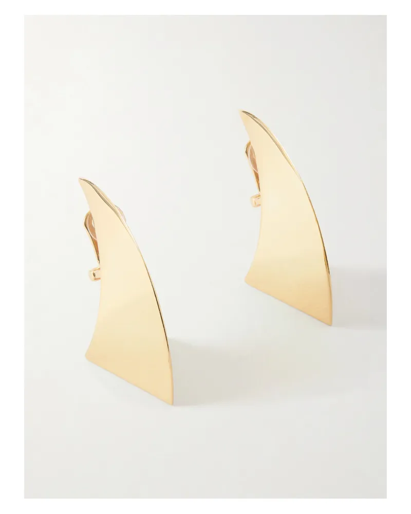 Alaïa Pleated Brass Earrings - Gold Gold
