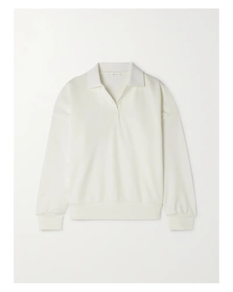 The Row Essentials Corzas Cotton-terry Polo Top - Cream Cream