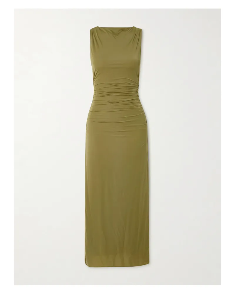 SIR Cascina Rückenfreies Midikleid Aus Stretch-jersey Mit Raffungen - Grün Grün