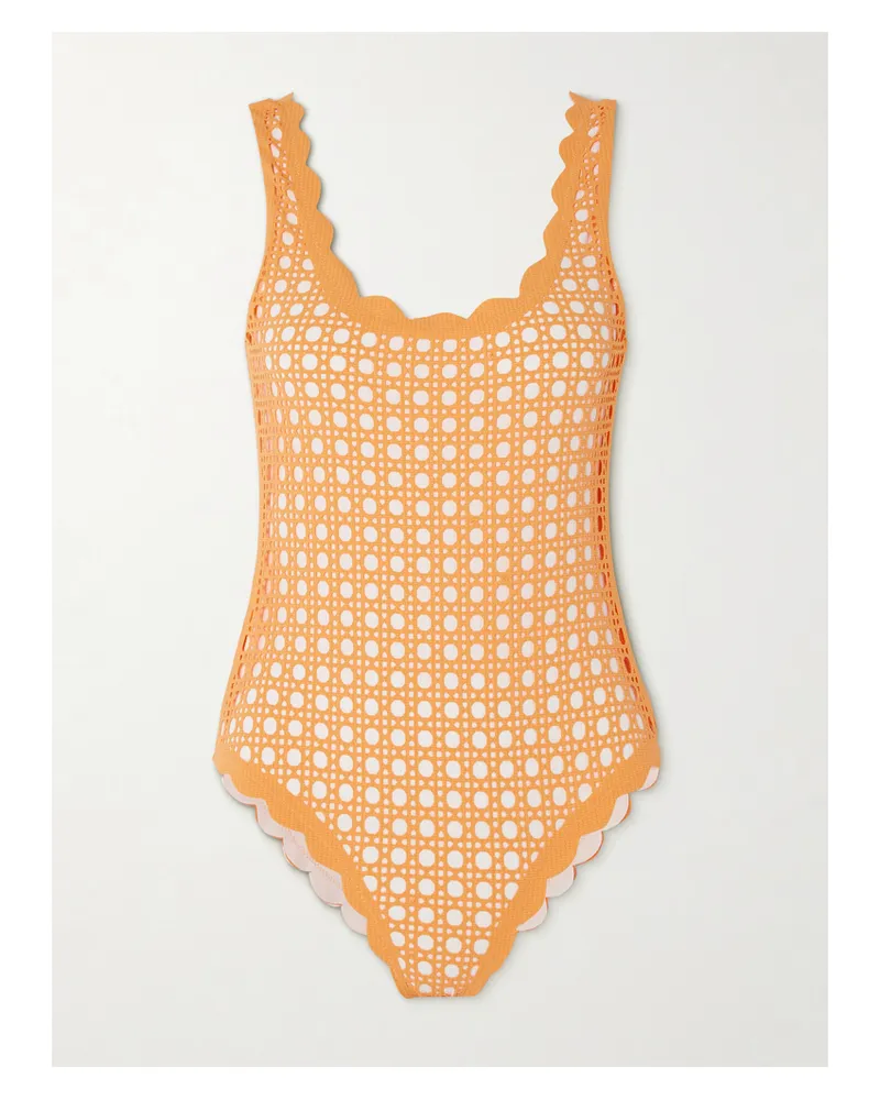 Marysia Palm Springs Lasergeschnittener Badeanzug Mit Wellenkanten - Orange Orange