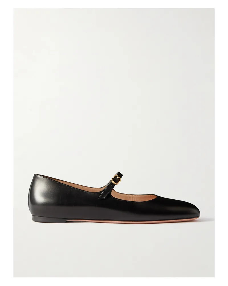Bally Banya Leather Mary Jane Ballet Flats - Black Black