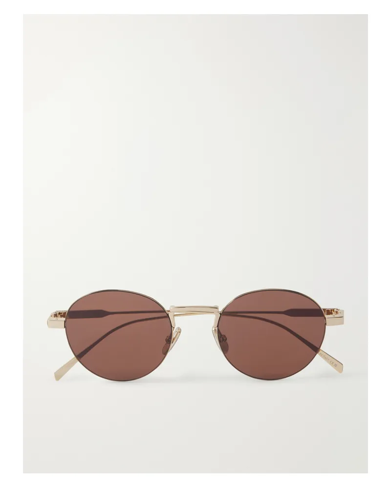 Celine Oro Goldfarbene Sonnenbrille Mit Rundem Rahmen Gold