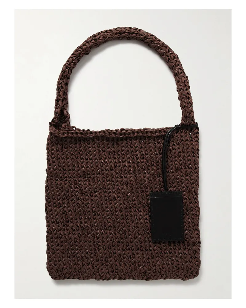 The Row Didion Large Woven Waxed-cotton Shoulder Bag - Brown Brown
