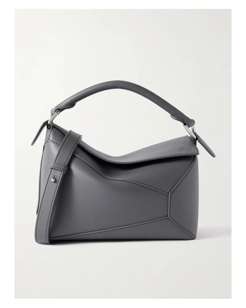 Loewe Puzzle Edge Small Leather Shoulder Bag - Gray Gray