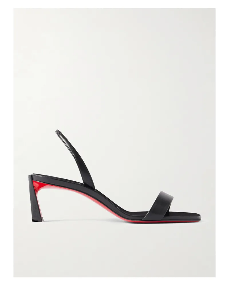 Christian Louboutin O Condora 55 Slingback-sandalen Aus Leder - Schwarz Schwarz