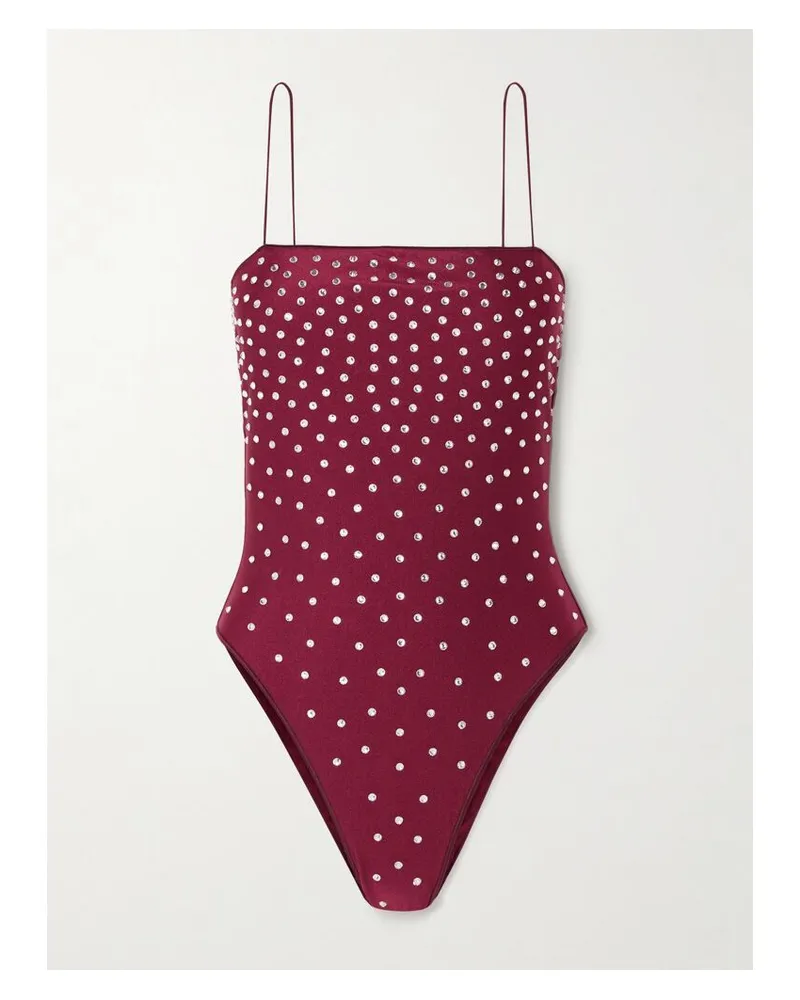 Oséree Gem Badeanzug Mit Kristallen - Burgunder Burgunder