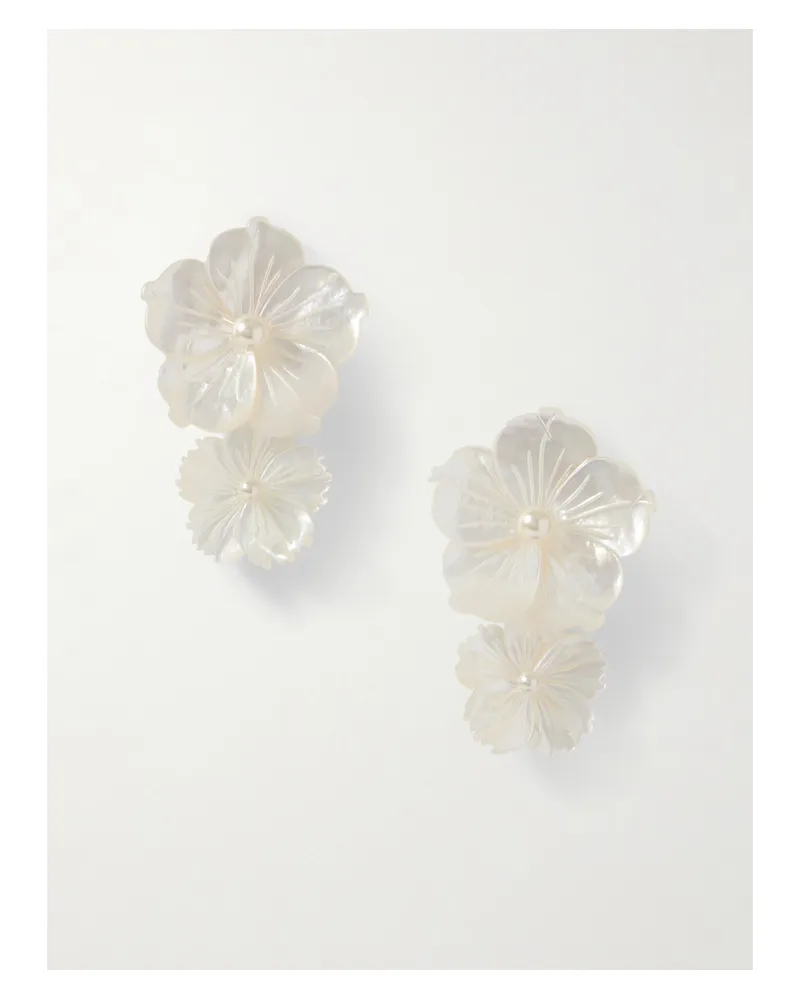 Jennifer Behr Geneva Mother-of-pearl, Gold-plated And Pearl Earrings - Ivory Ivory