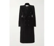 Hourglass Doppelreihiger Mantel Aus Twill Aus Einer Wollmischung - Schwarz