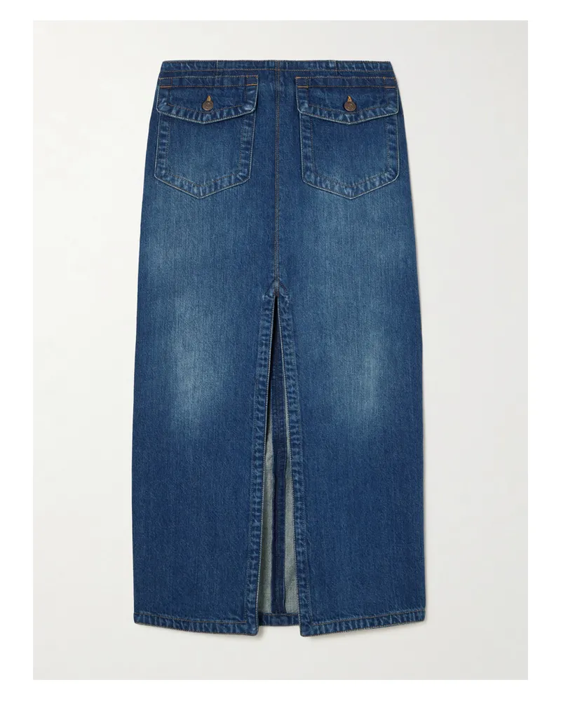 Chloé Midi-jeansrock Aus Bio-denim - Blau Blau