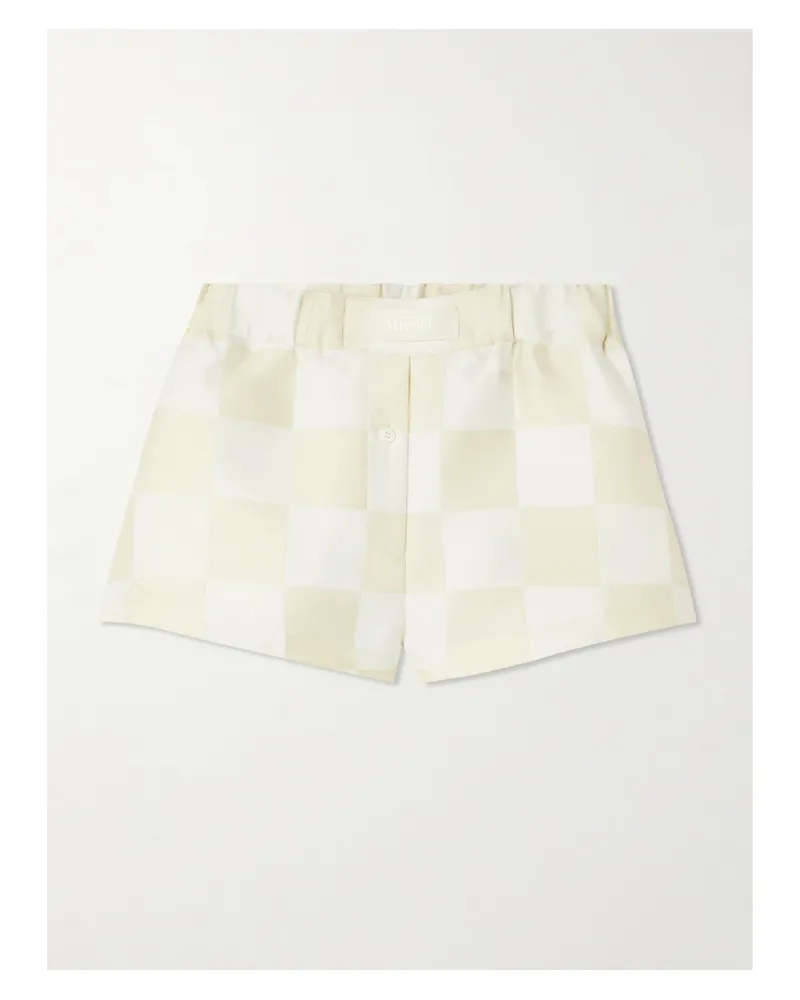Versace Shorts Aus Kariertem Satin - Neutral Neutral