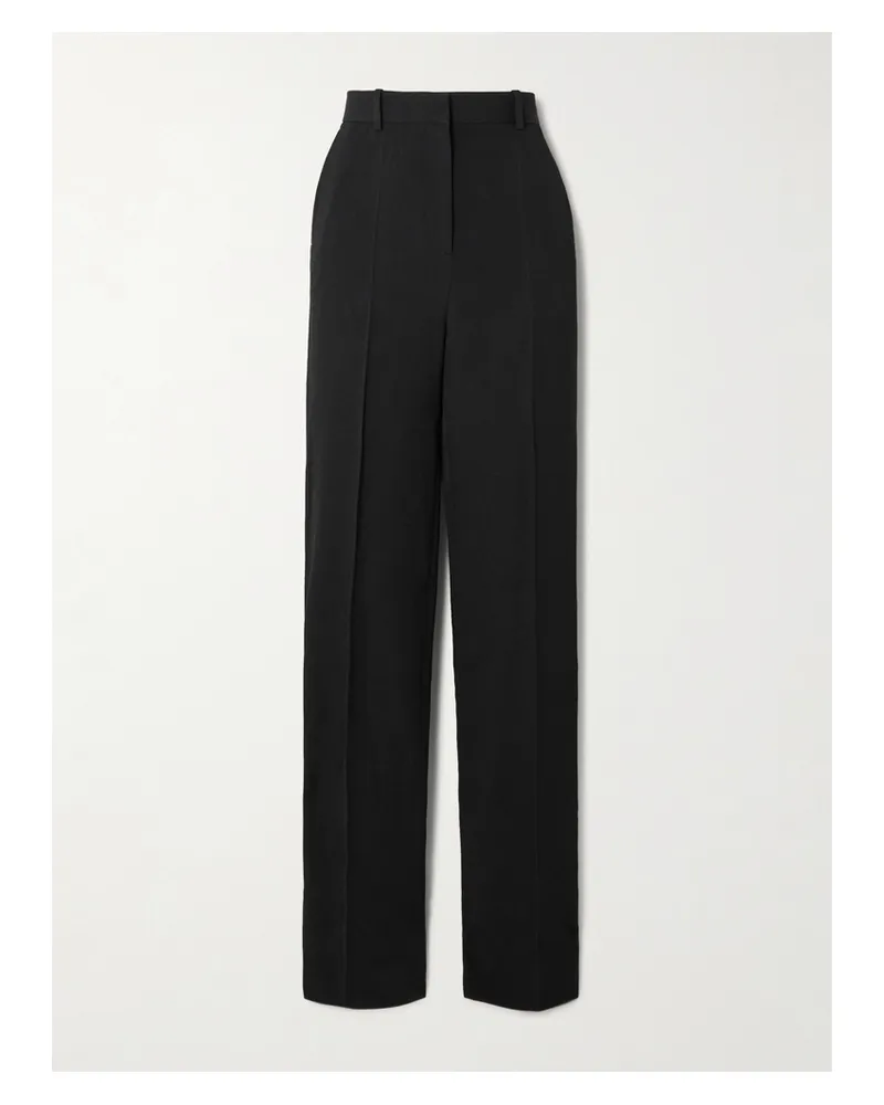 Calvin Klein Lucia Hose Mit Geradem Bein Aus Wolle - Schwarz Schwarz