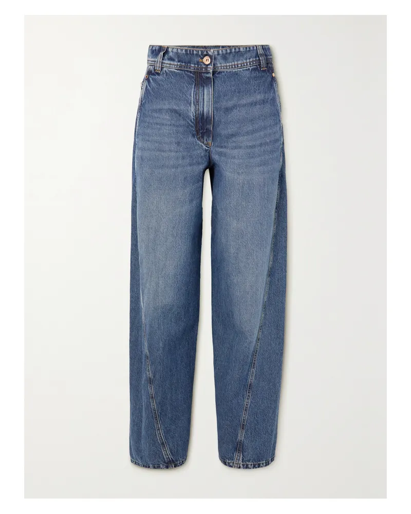 Brunello Cucinelli Hoch Sitzende Zweifarbige Jeans Mit Weitem Bein - Blau Blau