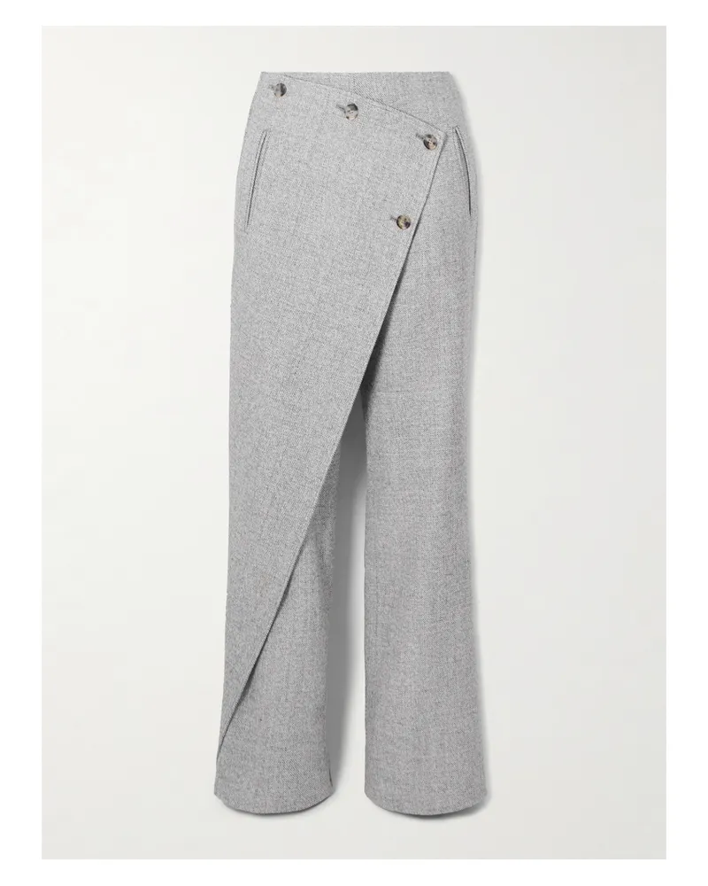 Courrèges Oblique Caviar Hose Mit Geradem Bein Aus Wolle - Grau Grau