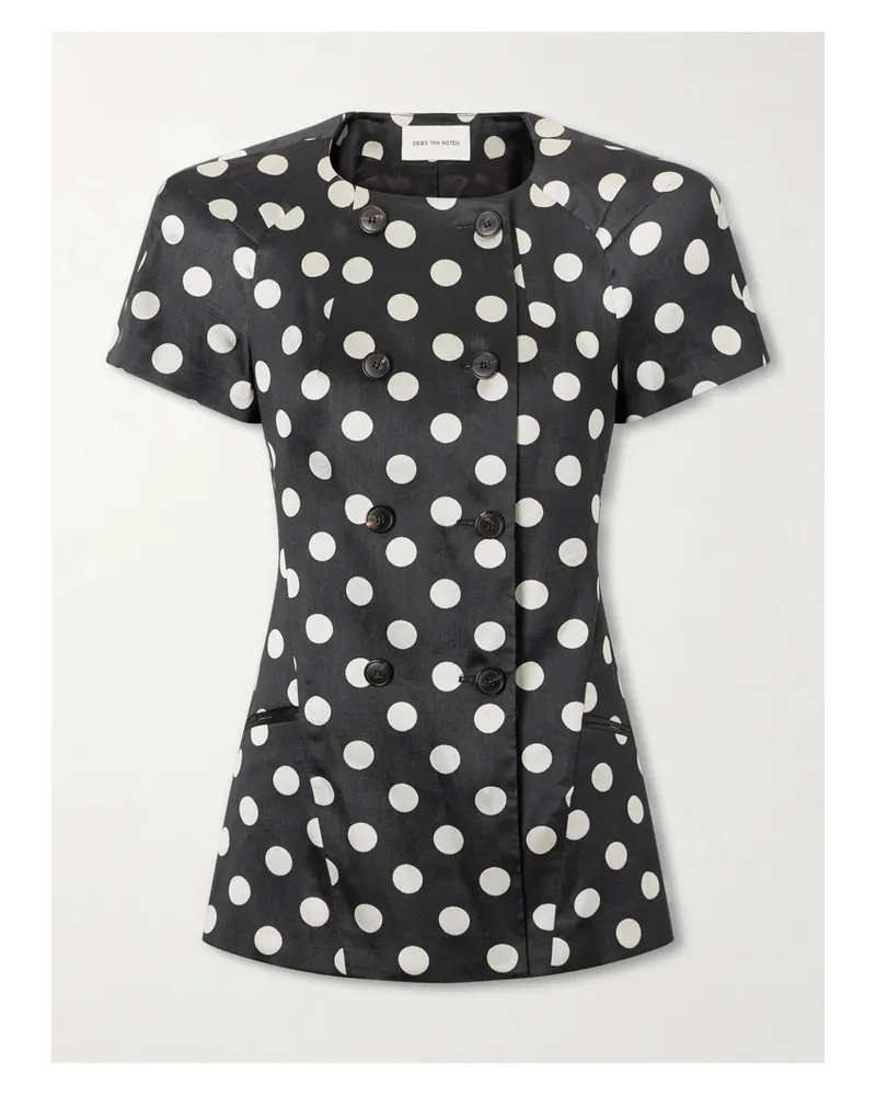 Dries van Noten Bonny Polka-dot Jacquard Jacket - Black Black