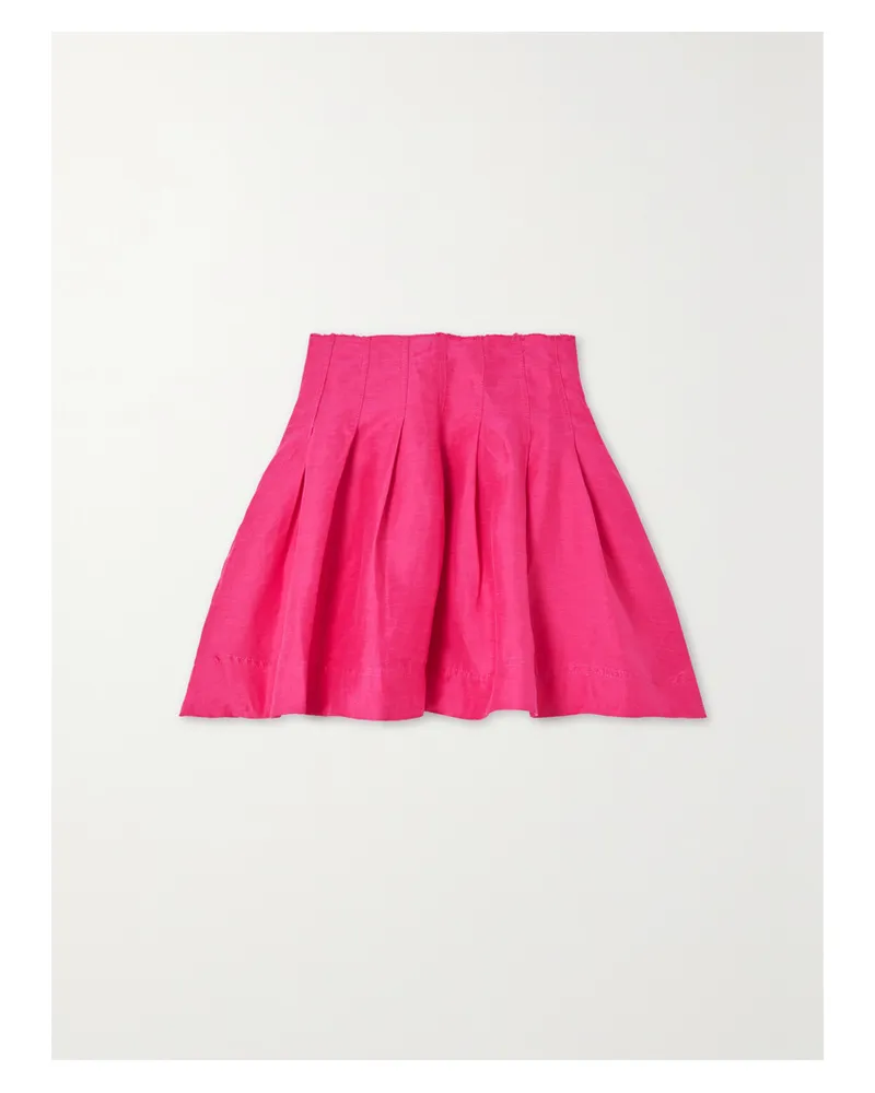 Aje. Sheila Minirock Aus Einer Leinenmischung Mit Fransen Und Falten - Pink Pink