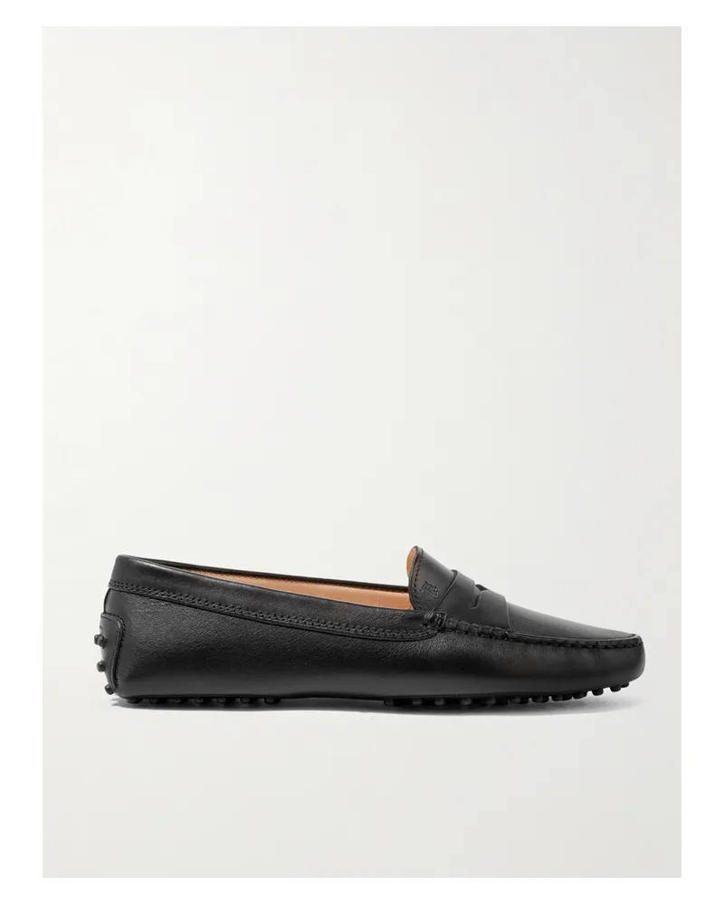 TOD'S Gommino Leather Loafers - Black Black