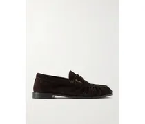 Le Loafer Loafers Aus Veloursleder Mit Logoverzierung - Braun