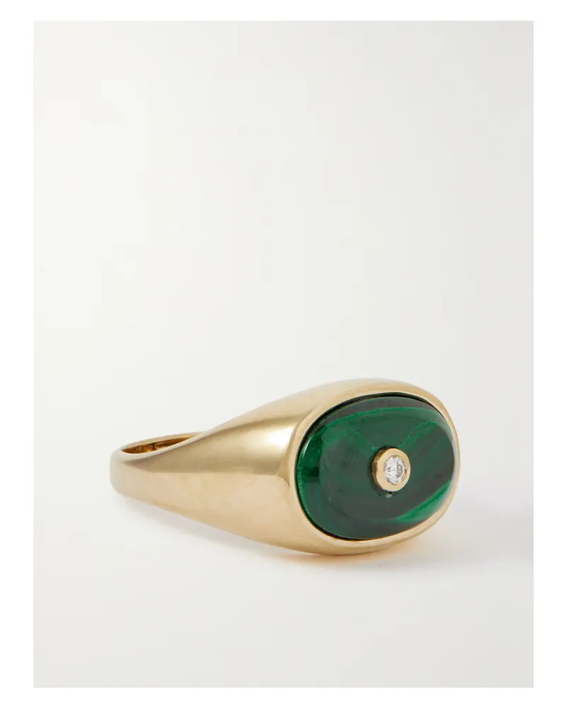 Pascale Monvoisin Orso Ring Aus 9 Karat Gold Mit Malachit Und Diamant - Grün Grün