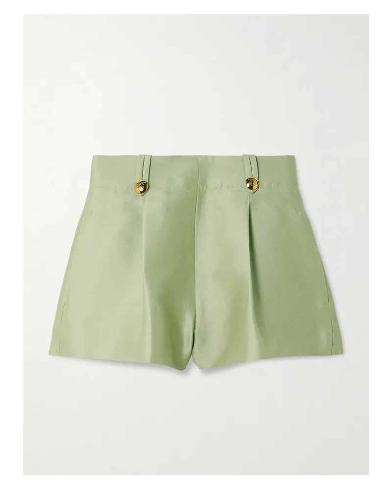 Zimmermann Luna Shorts Aus Einer Woll-seidenmischung - Grün Grün