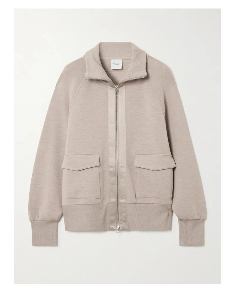 Varley Roxbury Jacke Aus Doublesoft®-material Mit Satinbesätzen Und Reißverschluss - Grau Grau