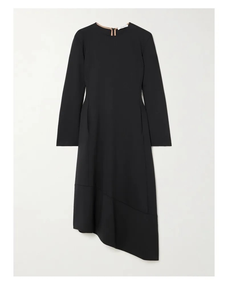 Max Mara Asymmetrisches Midikleid Aus Satin - Schwarz Schwarz