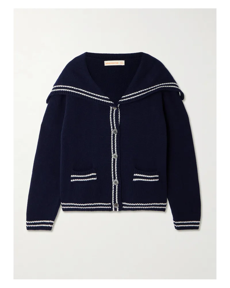 &Daughter Saoirse Sailor Cardigan Aus Wolle Mit Streifen - Blau Blau