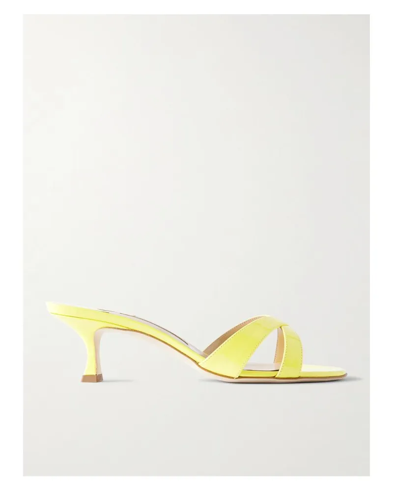 Manolo Blahnik Callamu 50 Mules Aus Lackleder - Gelb Gelb