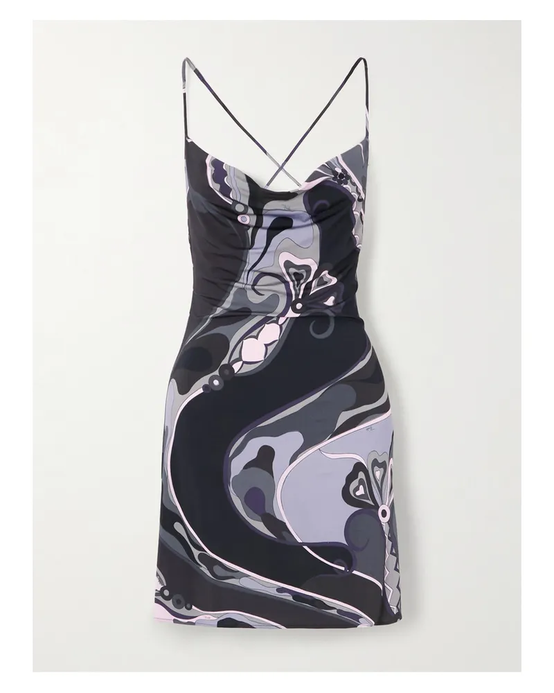 Emilio Pucci Minikleid Aus Bedrucktem, Glänzendem Jersey - Mehrfarbig Mehrfarbig