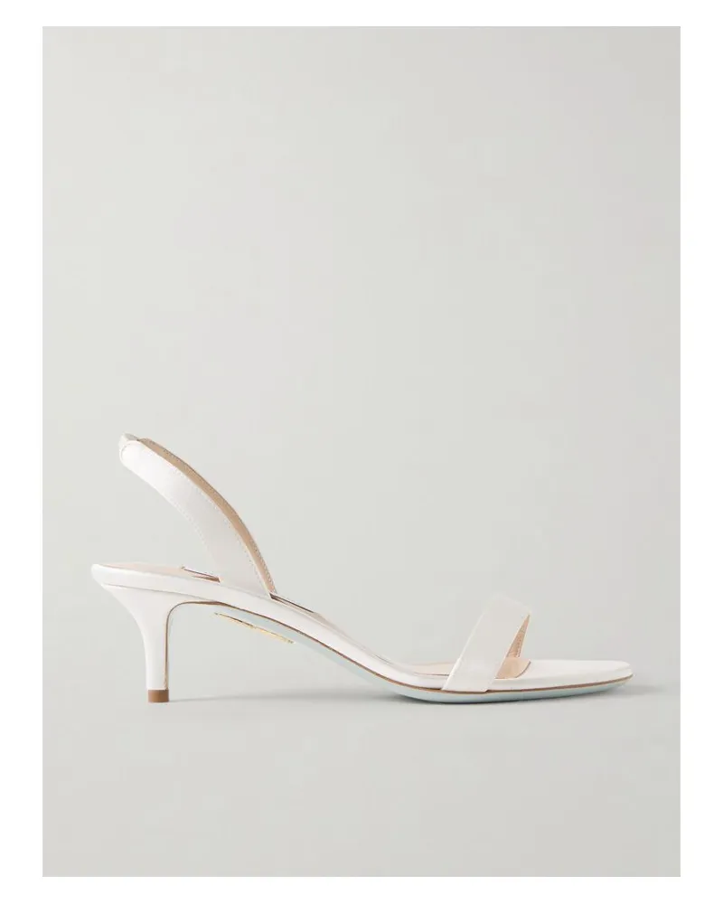 Aquazzura So Nude 50 Slingback-sandalen Aus Satin - Weiß Weiß