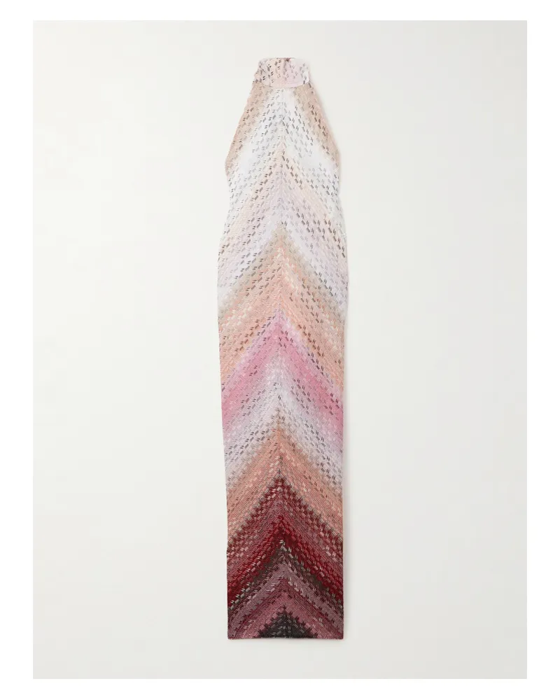 Missoni Neckholder-maxikleid Aus Metallic-häkelstrick - Pink Pink
