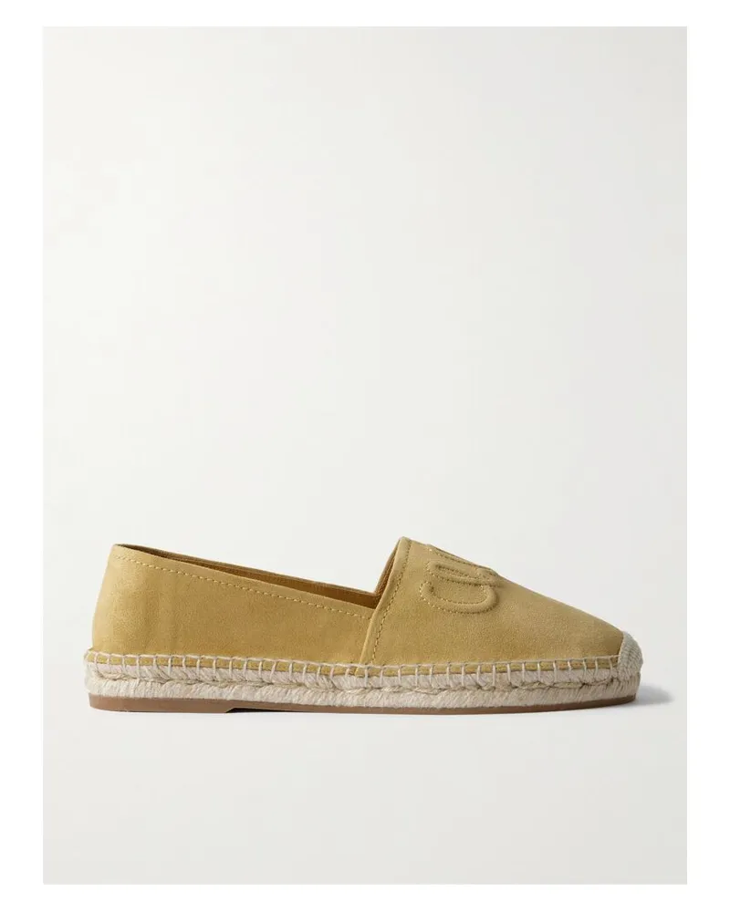 Chloé Isla Espadrilles Aus Veloursleder Mit Logoprägung - Braun Braun