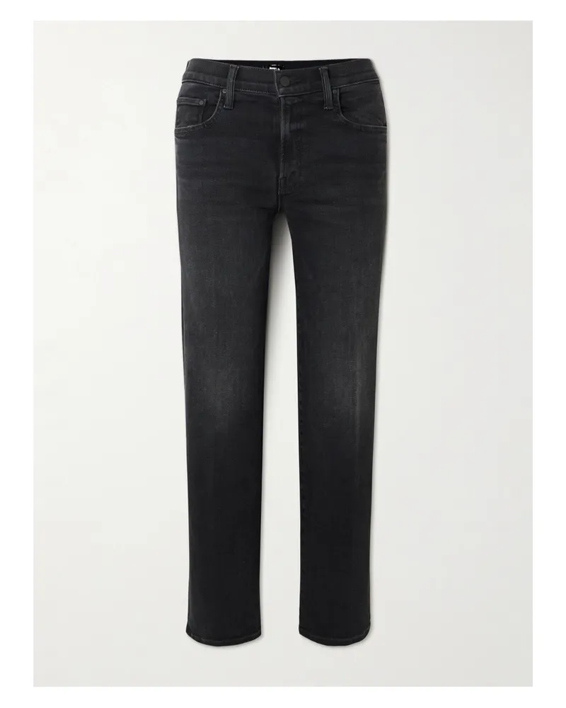 Mother The Rambler Zip Flood Halbhohe Jeans Mit Geradem Bein - Schwarz Schwarz